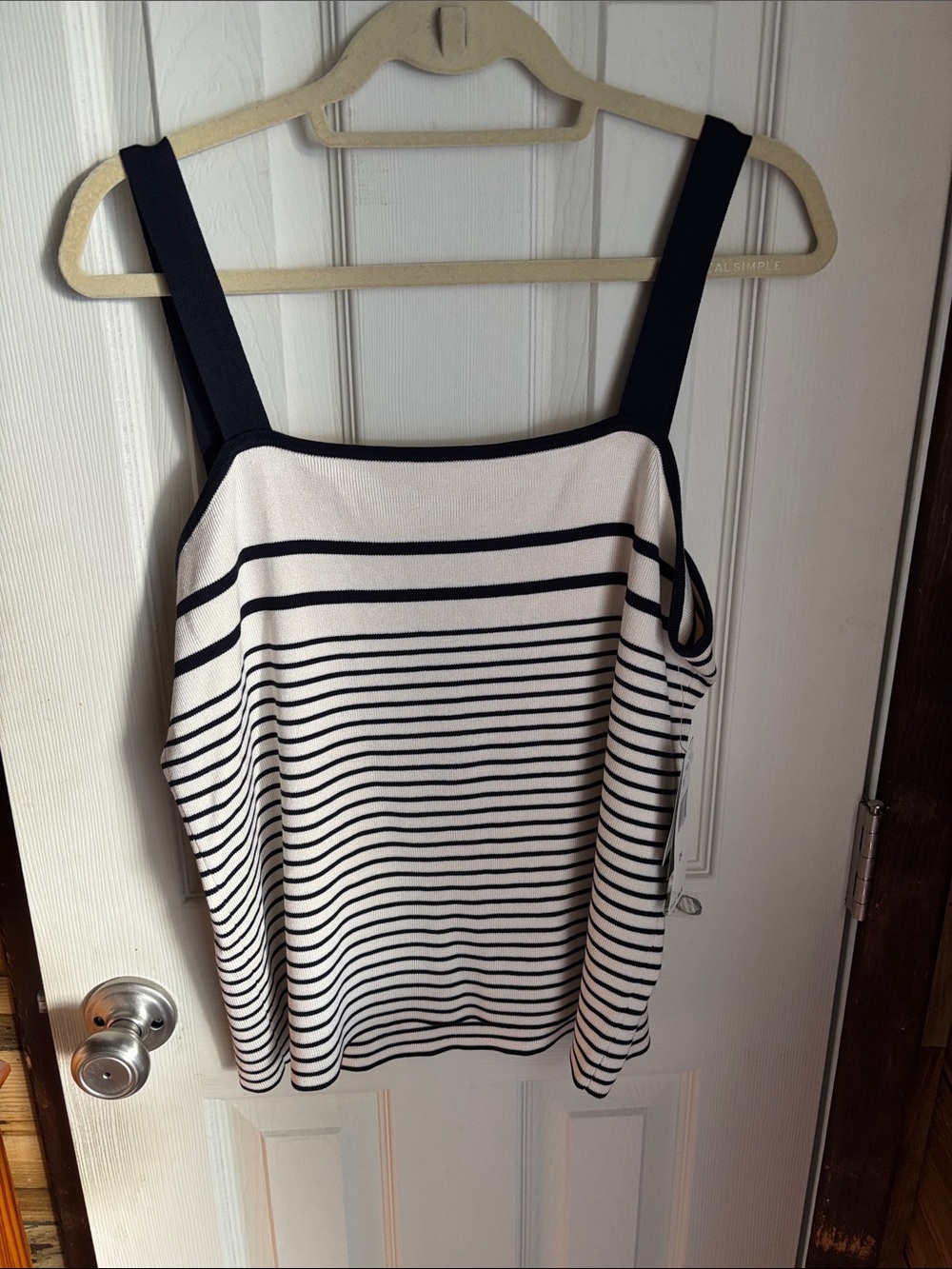 Ralph Lauren Black & White Striped Square-Neck Tank